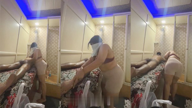 Horny Chubby Spa Girl – Bra Only Naked Customer Creampie