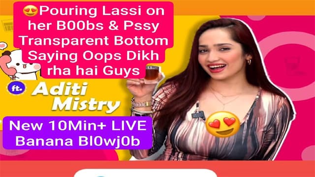 Aditi Mistry New Live Banana Blowjob Pouring Lassi on Her Boobs Viral Mms Video